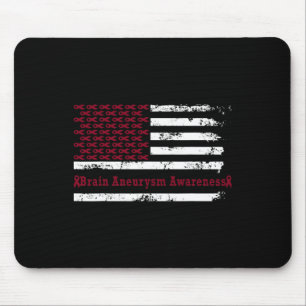 Aneurysm Awareness Usa Flag American Burgundy Mouse Pad