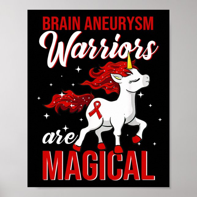Aneurysm Awareness Warrior Fun Unicorn  Poster (Front)
