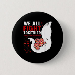 Aneurysm Awareness We All Fight Together Elephant 6 Cm Round Badge