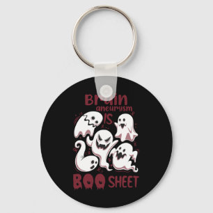 Aneurysm Is Boo Sheet Burgundy Boos Halloween Ghos Key Ring