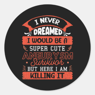 Aneurysm Survivor Brain Surgery Awareness Graphic Classic Round Sticker