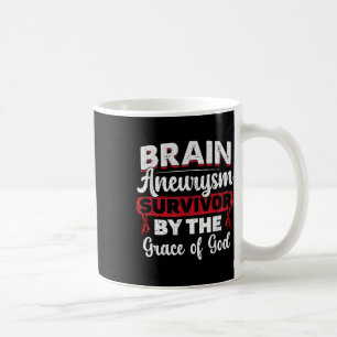 Aneurysm Survivor By The Grace Of God Burgundy Rib Coffee Mug