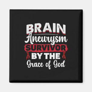 Aneurysm Survivor By The Grace Of God Burgundy Rib Magnet