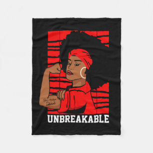 Aneurysm Unbreakable Black Women Awareness Fleece Blanket