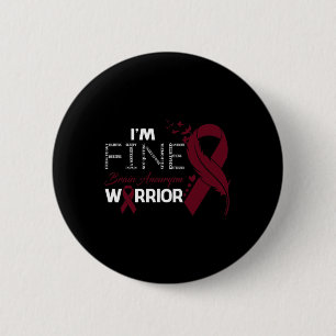 Aneurysm Warrior I'm Fine Feather 6 Cm Round Badge