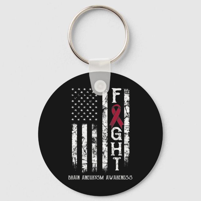 Aneurysm Warrior Us Flag  Key Ring (Front)