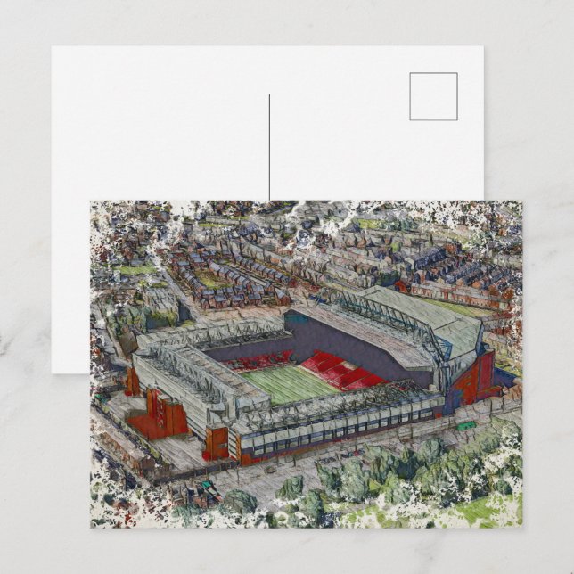 Anfield Stadium Liverpool - Artistic Watercolour Postcard (Front/Back)