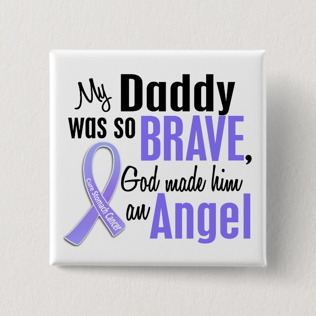 Angel 1 Daddy Stomach Cancer 15 Cm Square Badge (Front)