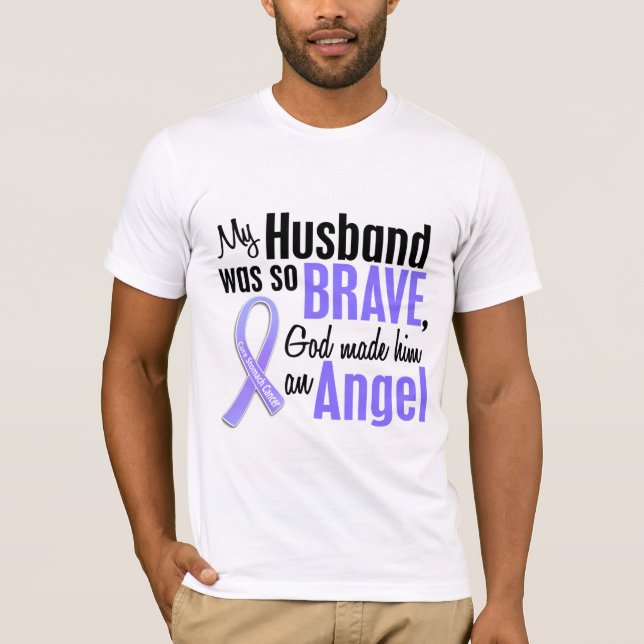 Angel 1 Husband Stomach Cancer T-Shirt (Front)