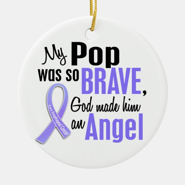 Angel 1 Pop Oesophageal Cancer Ceramic Ornament (Front)