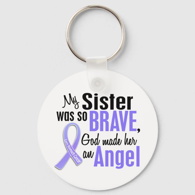 Angel 1 Sister Stomach Cancer Key Ring (Front)