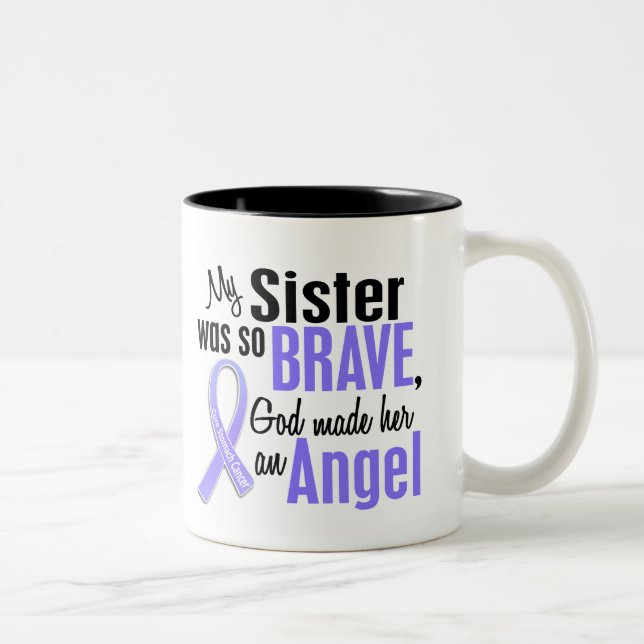 Angel 1 Sister Stomach Cancer Two-Tone Coffee Mug (Right)