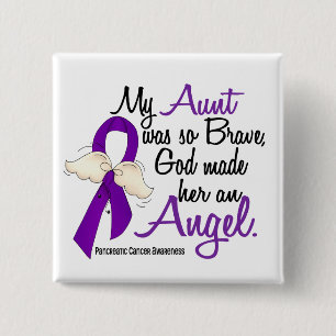 Angel 2 Aunt Pancreatic Cancer 15 Cm Square Badge