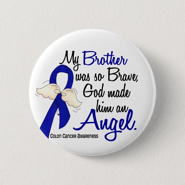 Angel 2 Brother Colon Cancer 6 Cm Round Badge (Front)