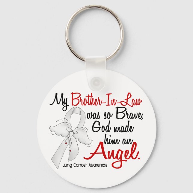 Angel 2 Brother-In-Law Lung Cancer Key Ring (Front)