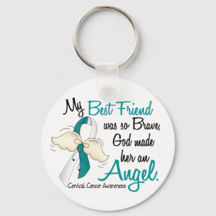 Angel 2 Cervical Cancer Best Friend Key Ring