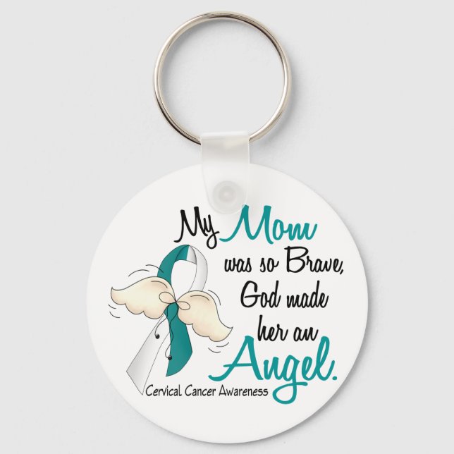 Angel 2 Cervical Cancer Mum Key Ring (Front)