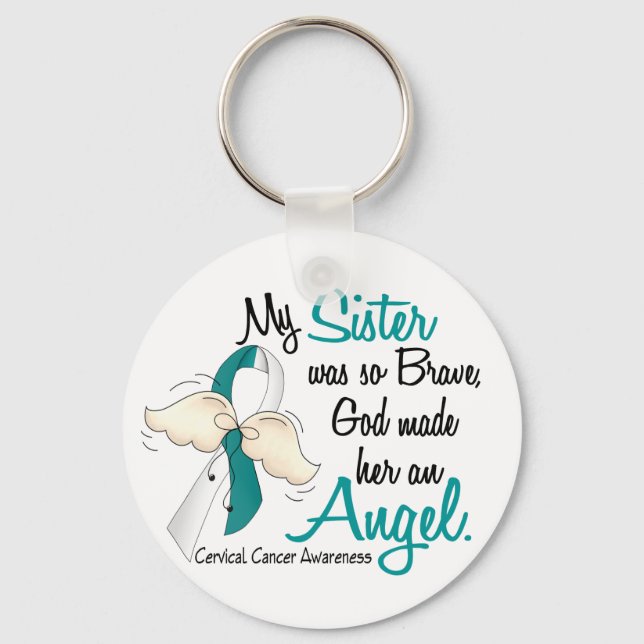 Angel 2 Cervical Cancer Sister Key Ring (Front)