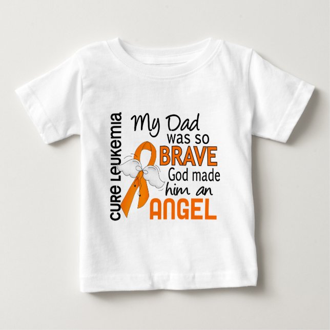 Angel 2 Dad Leukaemia Baby T-Shirt (Front)