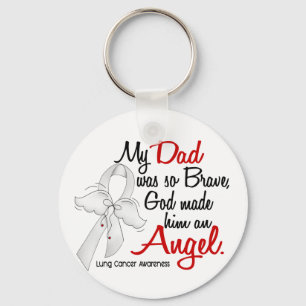 Angel 2 Dad Lung Cancer Key Ring