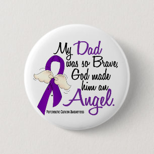 Angel 2 Dad Pancreatic Cancer 6 Cm Round Badge