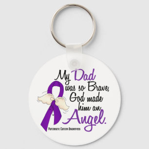 Angel 2 Dad Pancreatic Cancer Key Ring