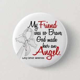 Angel 2 Friend Lung Cancer 6 Cm Round Badge