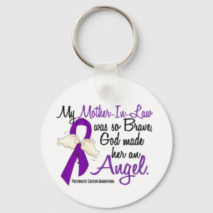 Angel 2 Mother-In-Law Pancreatic Cancer Key Ring