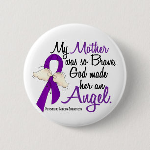 Angel 2 Mother Pancreatic Cancer 6 Cm Round Badge