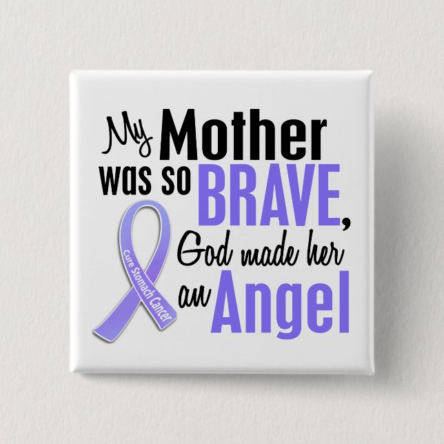 Angel 2 Mother Stomach Cancer 15 Cm Square Badge (Front)