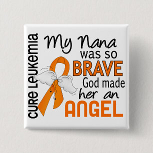 Angel 2 Nana Leukaemia 15 Cm Square Badge