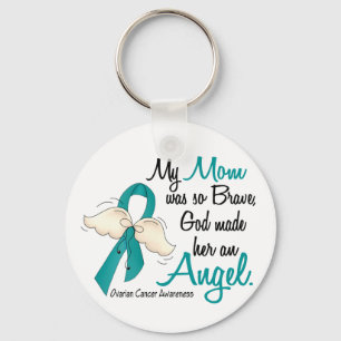 Angel 2 Ovarian Cancer Mum Key Ring
