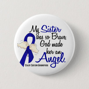 Angel 2 Sister Colon Cancer 6 Cm Round Badge