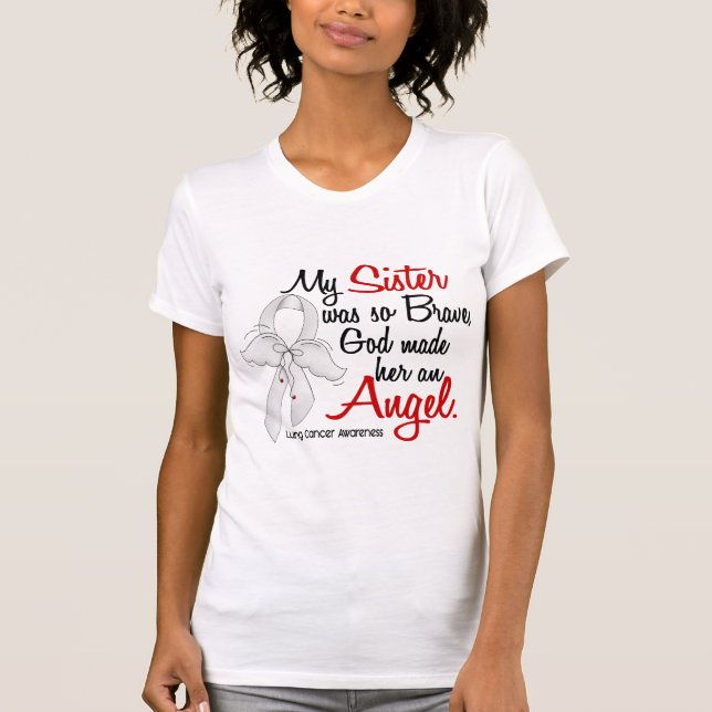 Angel 2 Sister Lung Cancer T-Shirt (Front)
