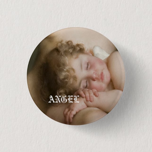 angel 3 cm round badge (Front)