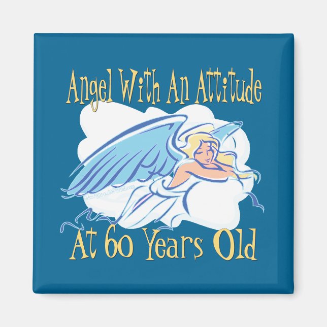 Angel 60th Birthday Magnet (Front)