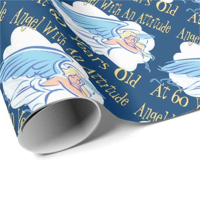 Angel 60th Birthday Wrapping Paper (Roll Corner)