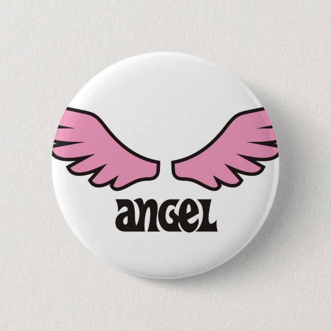 angel 6 cm round badge (Front)