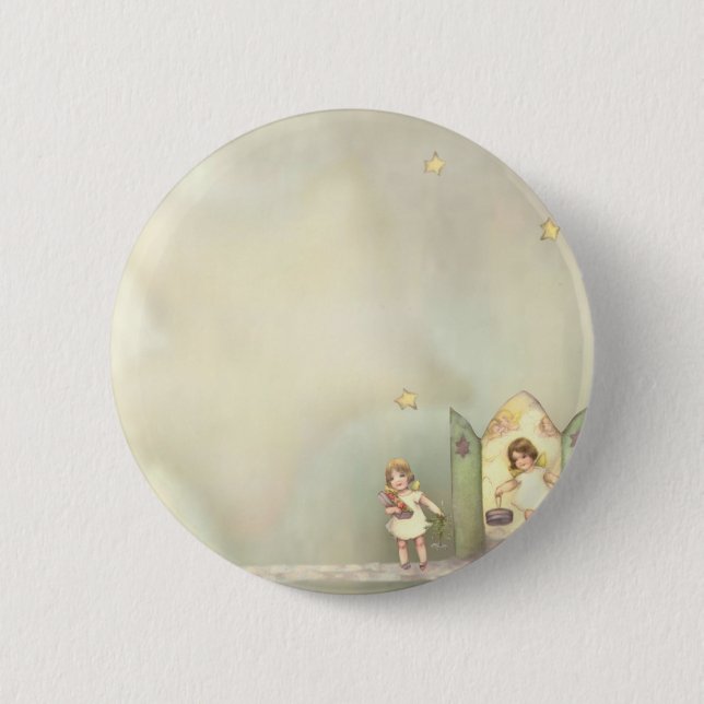 Angel 6 Cm Round Badge (Front)