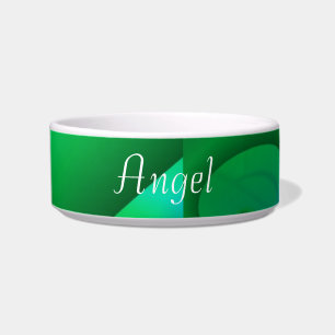 Angel Abstract Swirls of Blue and Green Bowl