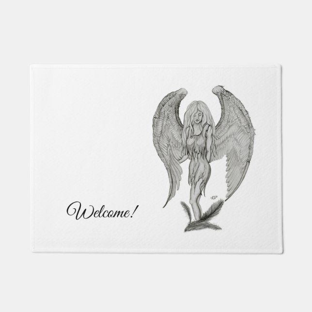 Angel , Add Your Text Doormat (Front)