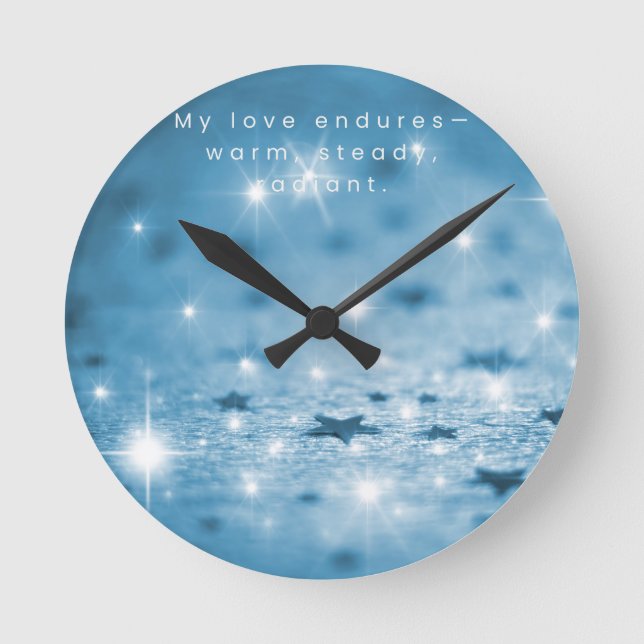 Angel Affirmation Wall Clock – My Love Endures (Front)