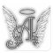 Angel Alphabet A Initial Latter Wings Halo