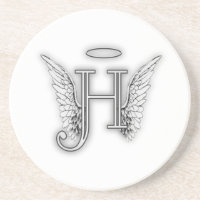 Angel Alphabet H Initial Latter Wings Halo