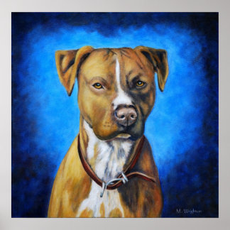 Angel American Staffordshire Terrier Dog Art Poster