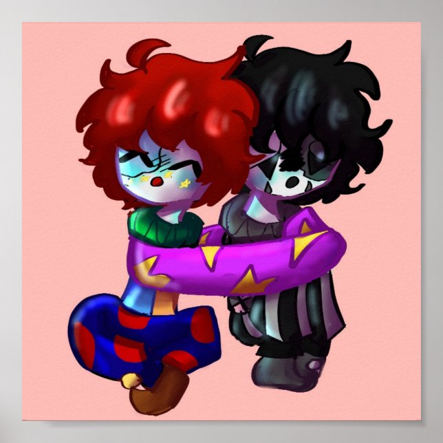 Angel and Aiden Hugging Print (Front)