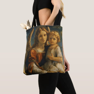 Angel and Baby Jesus Tote Bag