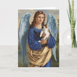Angel and Calico Cat Sympathy  Card