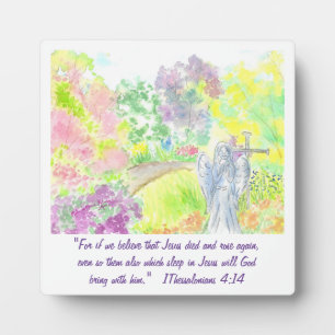 Angel and Cross Garden Poster  Plaque