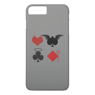 Angel and Devil Card Suits Dark Grey iPhone 8 Plus/7 Plus Case